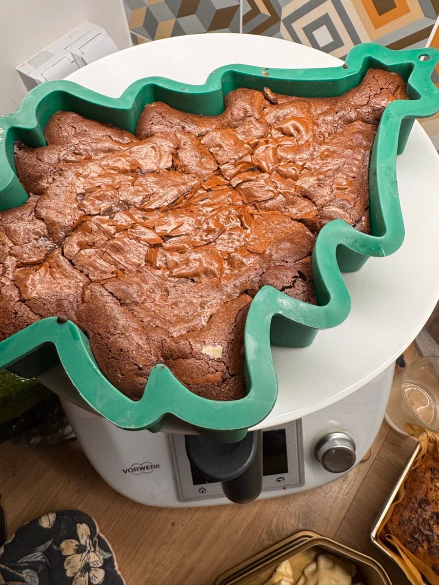Christmas-tree shaped brownie